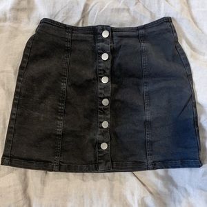 Button Front Jean Skirt